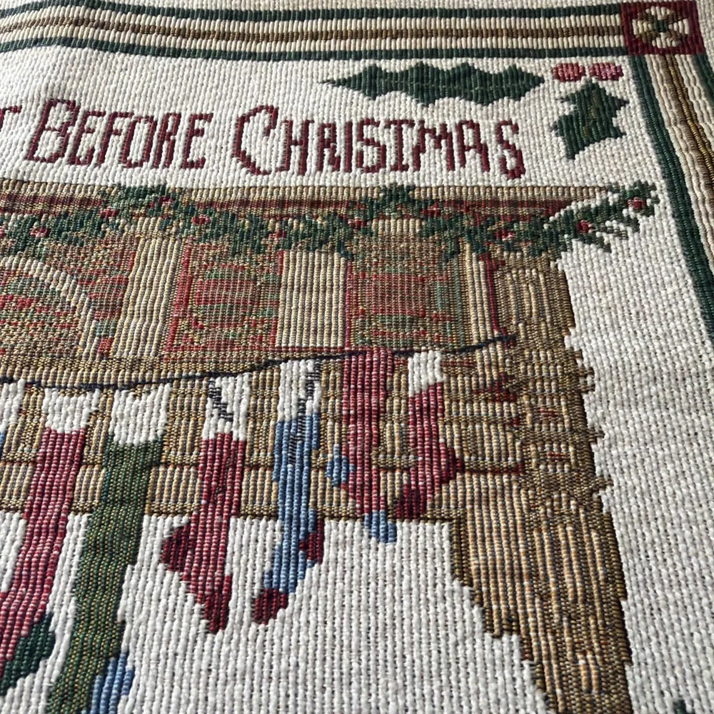 Vintage Set Of 3 'Twas The Night Before Christmas Tapestry Placemats 17